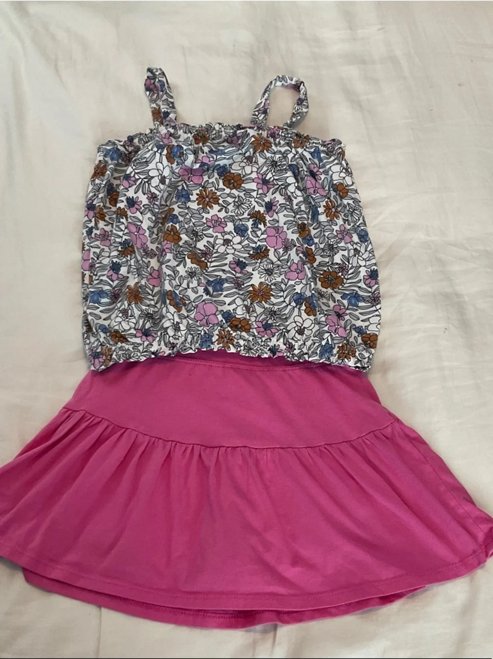 The Children's Place Pink Floral Tank & Skort Matching Set - Picture 1 of 3